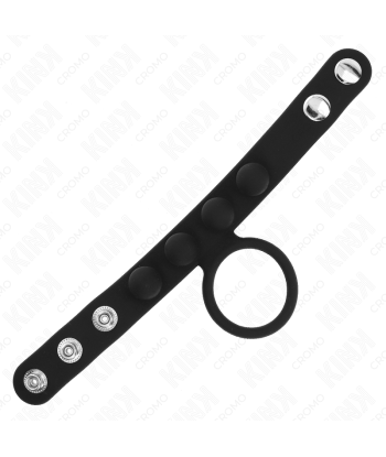 KINK - ANILLO PENE CUERO 3.5 CM CON CIERRE A PRESIÓN 23 X 2 CM
