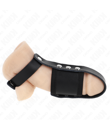 KINK - ANILLO JAULA PENE CUERO CON CORREA DIVISORIA DE BOLAS RECUBIERTO AJUSTABLE
