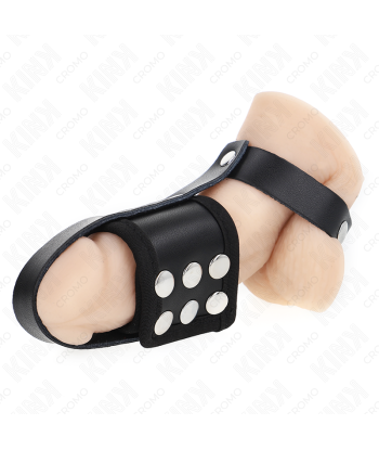 KINK - ANILLO JAULA PENE CUERO CON CORREA DIVISORIA DE BOLAS RECUBIERTO AJUSTABLE
