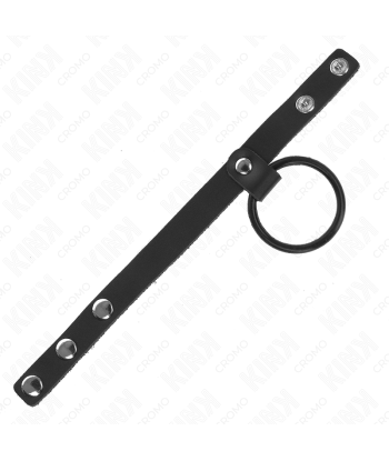 KINK - ANILLO PENE SILICONA 3.8 CM Y DIVISOR DE BOLAS CUERO 22 X 1.5 CM
