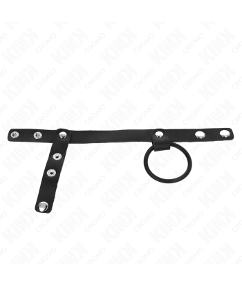 KINK - ANILLO PENE SILICONA 3.8 CM CON DIVISOR DE BOLAS Y CORREA DE CUERO 22 X 1.5 CM