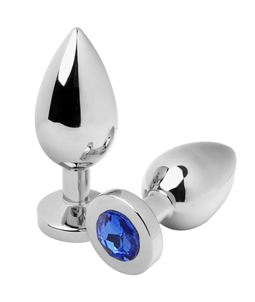 METAL HARD - ANAL PLUG DIAMOND BLUE SMALL 5.71CM