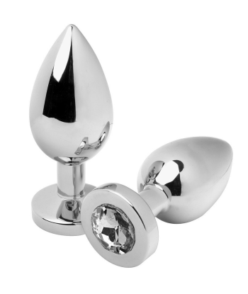 METAL HARD - ANAL PLUG DIAMOND TRANSPARENTE SMALL 5.71CM