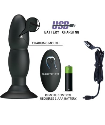 PRETTY LOVE - PLUG VIBRADOR Y ROTACIÓN POR CONTROL REMOTO
