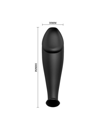 PRETTY LOVE - PLUG ANAL SILICONA FORMA PENE Y 12 MODOS VIBRACIÓN NEGRO