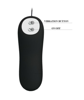 PRETTY LOVE - PLUG ANAL SILICONA FORMA ANCLA 12 MODOS VIBRACIÓN NEGRO