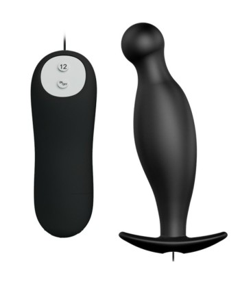 PRETTY LOVE - PLUG ANAL SILICONA 12 MODOS VIBRACIÓN NEGRO