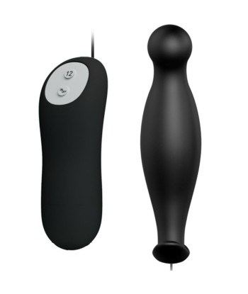 PRETTY LOVE - PLUG ANAL SILICONA 12 MODOS VIBRACIÓN NEGRO