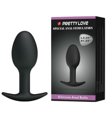 PRETTY LOVE - PLUG ANAL SILICONA 6.5 CM NEGRO