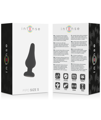 INTENSE - ANAL PLUG PIPO S SILICONE NEGRO 9.8 CM