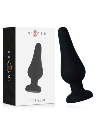 INTENSE - ANAL PLUG PIPO M SILICONE NEGRO 11 CM