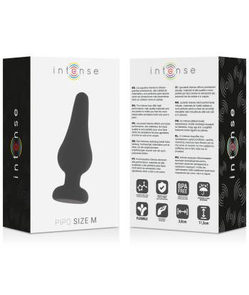 INTENSE - ANAL PLUG PIPO M SILICONE NEGRO 11 CM