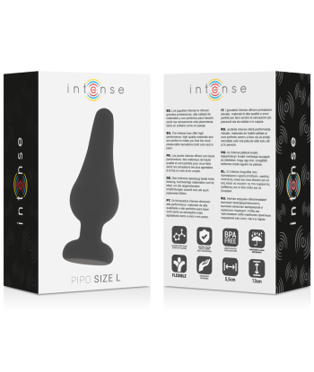 INTENSE - ANAL PLUG PIPO L SILICONE NEGRO 13 CM