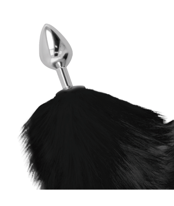 DARKNESS - PLUG ANAL SILVER 8 CM CON COLA NEGRO