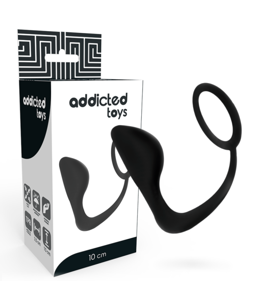 ADDICTED TOYS - PLUG ANAL CON ANILLO PENE NEGRO