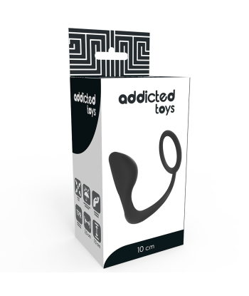 ADDICTED TOYS - PLUG ANAL CON ANILLO PENE NEGRO