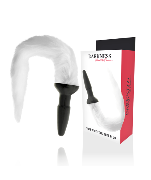 DARKNESS - PLUG ANAL SILICONA CON COLA BLANCA DARKNESS - PLUG ANAL SILICONA CON COLA BLANCA