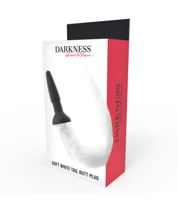 DARKNESS - PLUG ANAL SILICONA CON COLA BLANCA