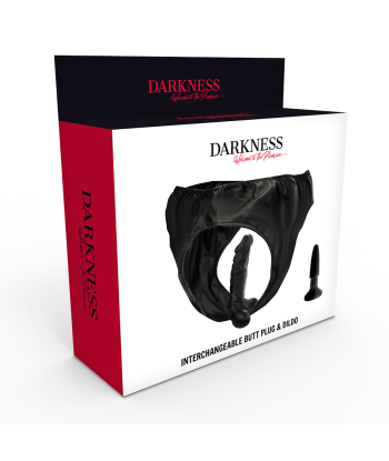 DARKNESS - PANTIES CON PLUG Y DILDO INTERCAMBIABLE