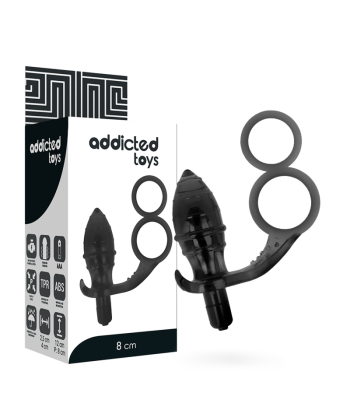 ADDICTED TOYS - PLUG ANAL CON ANILLA DOBLE NEGRO