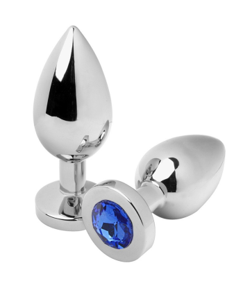 METAL HARD - ANAL PLUG DIAMOND AZUL MEDIUM 7.62CM