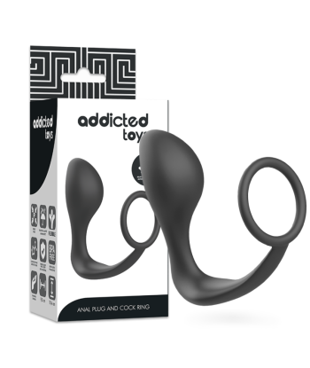 ADDICTED TOYS - PLUG ANAL CON ANILLO SILICONA NEGRO