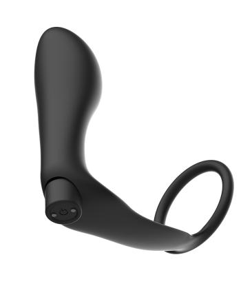 ADDICTED TOYS - ANILLA PENE CON PLUG ANAL CONTROL REMOTO NEGRO RECARGABLE