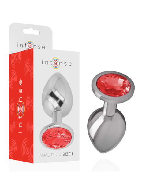 INTENSE - PLUG ANAL METAL ALUMINIO CON CRISTAL ROJO TALLA L INTENSE - PLUG ANAL METAL ALUMINIO CON CRISTAL ROJO TALLA L