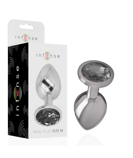 INTENSE - PLUG ANAL METAL ALUMINIO CON CRISTAL NEGRO TALLA M INTENSE - PLUG ANAL METAL ALUMINIO CON CRISTAL NEGRO TALLA M