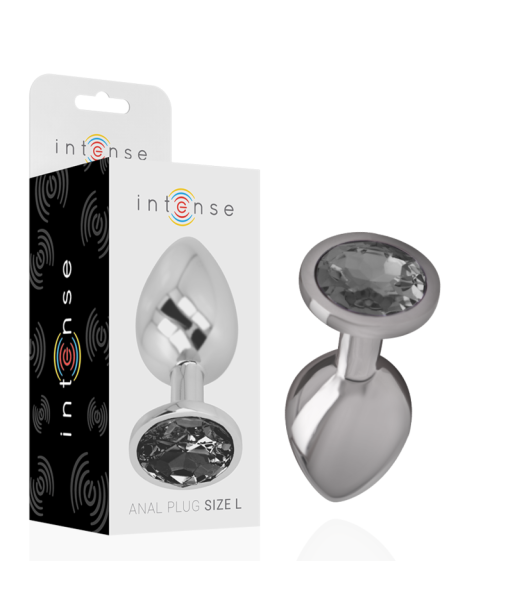 INTENSE - PLUG ANAL METAL ALUMINIO CON CRISTAL NEGRO TALLA L INTENSE - PLUG ANAL METAL ALUMINIO CON CRISTAL NEGRO TALLA L