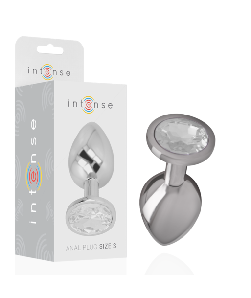 INTENSE - PLUG ANAL METAL ALUMINIO CON CRISTAL PLATA TALLA S INTENSE - PLUG ANAL METAL ALUMINIO CON CRISTAL PLATA TALLA S