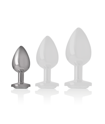 INTENSE - PLUG ANAL METAL ALUMINIO CON CRISTAL PLATA TALLA S