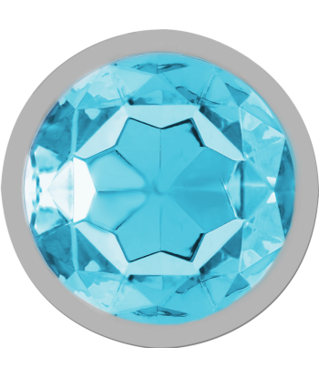 INTENSE - PLUG ANAL METAL ALUMINIO CON CRISTAL AZUL TALLA S