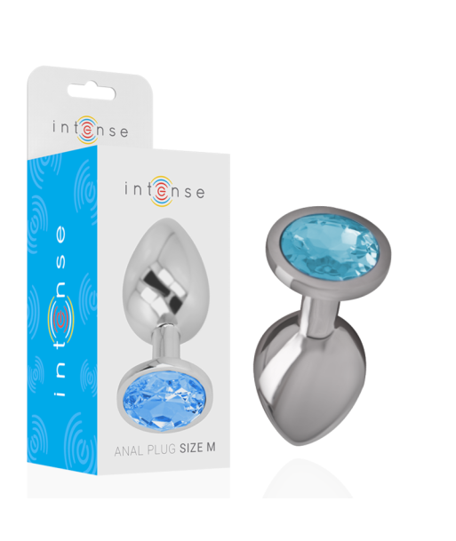 INTENSE - PLUG ANAL METAL ALUMINIO CON CRISTAL AZUL TALLA M INTENSE - PLUG ANAL METAL ALUMINIO CON CRISTAL AZUL TALLA M