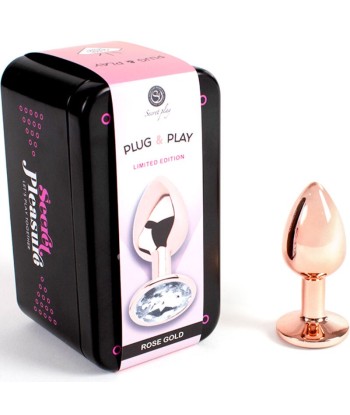 SECRETPLAY - METAL BUTT PLUG ORO ROSA TALLA S 7 CM