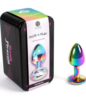 SECRETPLAY - METAL BUTT PLUG MULTICOLOR TALLA S 7 CM