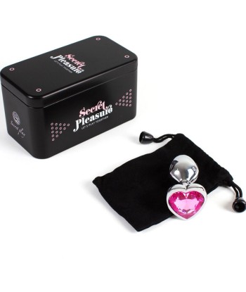 SECRETPLAY - METAL BUTT PLUG CORAZÓN FUCSIA TALLA S 7 CM