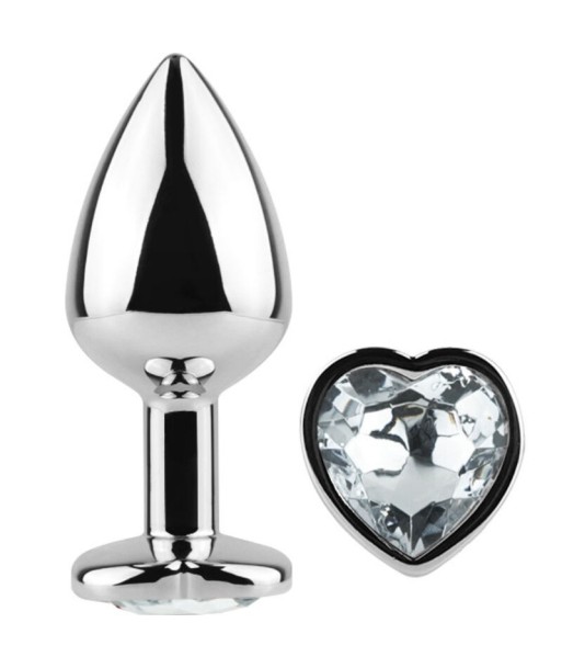 SECRETPLAY - METAL BUTT PLUG CORAZÓN TRANSPARENTE TALLA S 7 CM SECRETPLAY - METAL BUTT PLUG CORAZÓN TRANSPARENTE TALLA S 7 CM