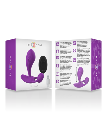 INTENSE - SHELLY DUO ANAL-PERINEO , VAGINAL-CLITORIS REMOTO MORADO