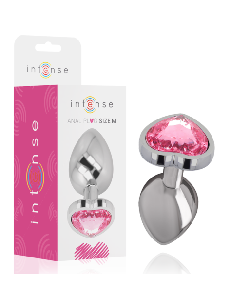 INTENSE - PLUG ANAL METAL ALUMINIO CORAZÓN ROSA TALLA M