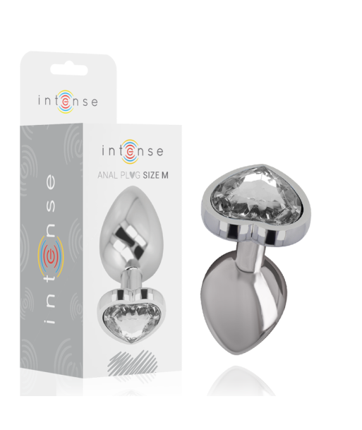 INTENSE - PLUG ANAL METAL ALUMINIO CORAZÓN BLANCO TALLA M INTENSE - PLUG ANAL METAL ALUMINIO CORAZÓN BLANCO TALLA M