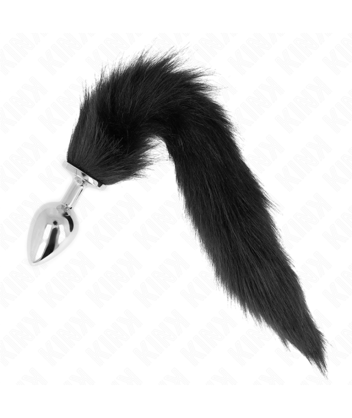 KINK - PLUG ANAL TALLA L 10 X 4 CM CON COLA SINTÉTICA 40 CM NEGRO