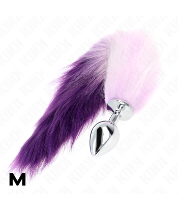 KINK - PLUG ANAL TALLA M 8 X 3.5 CM CON COLA SINTÉTICA 40 CM VIOLETA