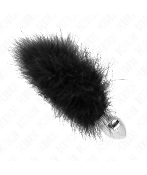 KINK - PLUG ANAL 11 x 7 CM ACERO INOXIDABLE CON PLUMA 11 CM KINK - PLUG ANAL 11 x 7 CM ACERO INOXIDABLE CON PLUMA 11 CM