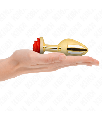 KINK - PLUG ANAL DORADO ROSA ROJA TALLA L