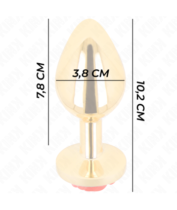 KINK - PLUG ANAL DORADO ROSA ROJA TALLA L