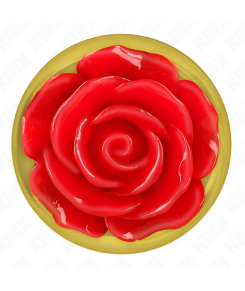 KINK - PLUG ANAL DORADO ROSA ROJA TALLA L