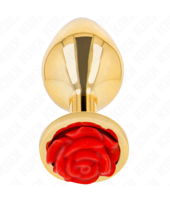 KINK - PLUG ANAL DORADO ROSA ROJA TALLA M
