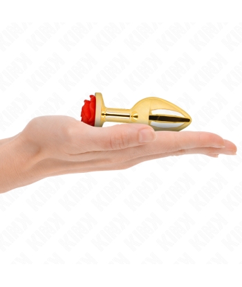 KINK - PLUG ANAL DORADO ROSA ROJA TALLA M