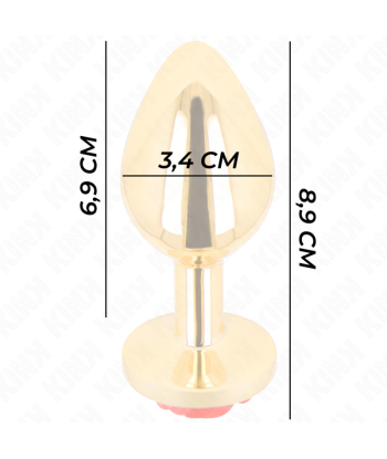 KINK - PLUG ANAL DORADO ROSA ROJA TALLA M